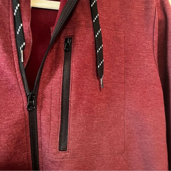 Gap Fit Zip Up Hoodie Small Burgundy - Picture 6 of 7